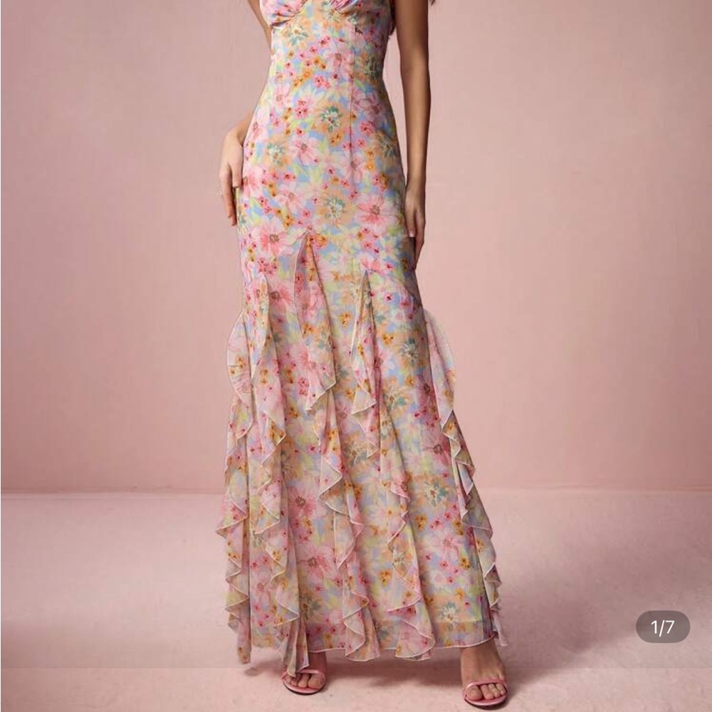 Floral Maxi Dress with Ruffles